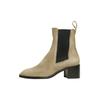 Schlupfboots HENRY STEVENS "Mia CB Businessschuh", Damen, Gr. 37, grün (khaki), Leder, klassisch, Schuhe, Damen Chelsea Boots Leder handgefertigt, Stiefelette mit Absatz