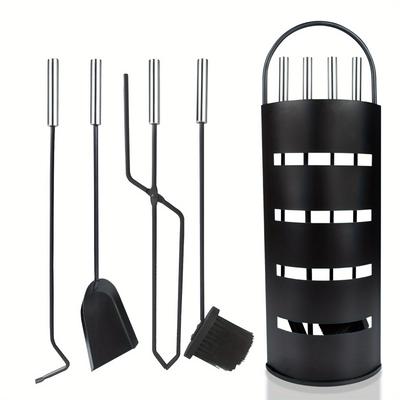 TEMU 4- Steel Fireplace Tool Set, , Shovel, And Ash Shovel Stand