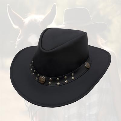 TEMU 1pc Dream Cowhide Cowboy Hat, Unisex , Sweatwick , For Halloween &