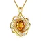 Pendentif topaze en or véritable 18 carats pour femmes, 2 Carats, pierre précieuse jaune de luxe, collier en or 18 carats, bijoux en cristal, Accessoires pour femmes