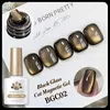BORN PRETTY Schwarz-Gold-Glas-Katze-Magnet-Gel-Nagellack für Punk-Stil, Nagelschönheit, transparent, wasserlicht, Nail-Art-Gel-Lack, 10 ml