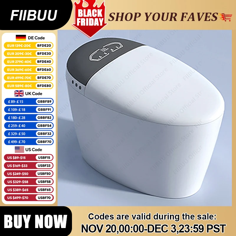 Intelligente Bidet-Toilette für Badezimmer, integrierter Wassertank, Bidet-Toilette, warmes Wasser, automatische Spülung, beheizter Sitz, keine Wasserdruckbegrenzung