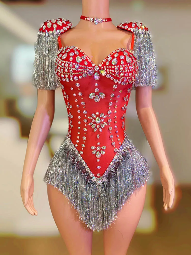 Hochwertiger Strass-Overall mit unregelmäßigen Fransen, 2024, neue Mode, individuelle Damenbekleidung Image