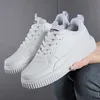 Frauen Casual Schuhe Mode Atmungsaktive Wanderschuhe Flache Schuhe Turnschuhe Weiß Weibliche Schuhe