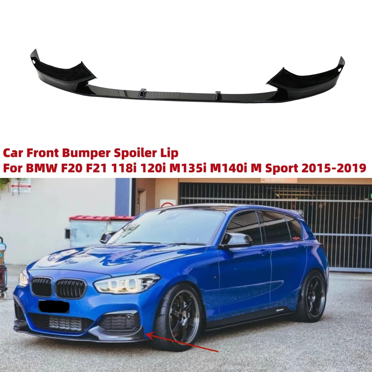 Paraurti anteriore Lip Spoiler Per BMW F20 F21 118i 120d 120i M135i M140i M Sport 2015-2019 4 Pz Auto Diffusore Splitter Corpo KitCover