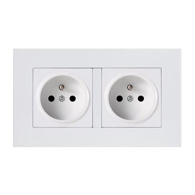 Doppelsteckdose 2P+E 16A vorverdrahtet Weiß npterbl Image