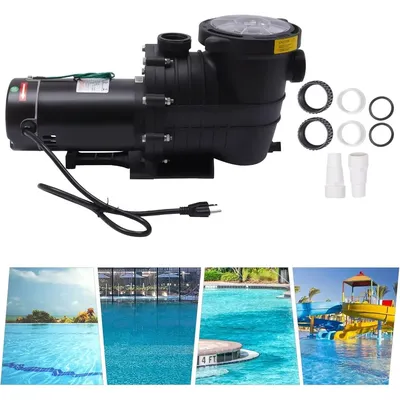 2HP Pool Pump Inground Single Speed 110v Powerful Primming Swimming Above Ground Pool Water Pumps and Filter with Filter Basket