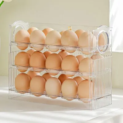 30 Grids Egg Storage Box Egg Case Holder Large Capacity Egg Tray Organizer Transparent Home Egg