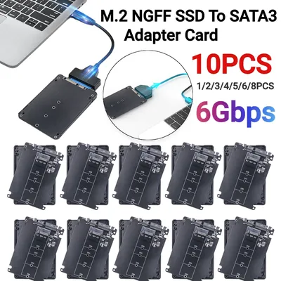 1-10PCS M.2 NGFF SSD To SATA3 External Hard Drive Box M.2 NGFF SSD To SATA3 External Hard Drive Box