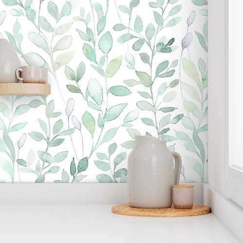 Graue Blumentapete zum Abziehen und Aufkleben, entfernbares PVC/Vinyl, selbstklebend, 45 x 300 cm (17,7 x 118 Zoll) / 45 x 300 cm, für Wohnkultur, Schlafzimmer, Wohnzimmer Image