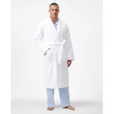 Brooks Brothers Men's Terry Cloth Bathrobe | White | Size 2XL