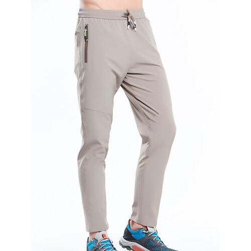Herren Wanderhosen Sommer Frühling Herbst Außen Hautfreundlich Komfort Multi-Pocket Schnelltrocknend Hosen Unterteile Kordelzug Elastischer Bund Reißverschlusstasche Schwarz Armeegrün Spandex Elasthan Image