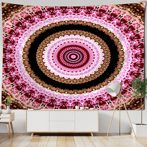 Mandala böhmische indische Wandteppich Kunstdekor Decke Vorhang hängend Zuhause Schlafzimmer Wohnzimmer Wohnheim Dekoration Boho Hippie psychedelisch Blumen Blume Lotus Image