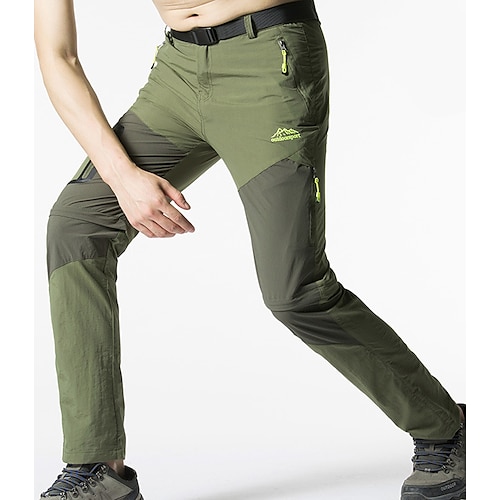 Herren Abzippbare Hosen Wanderhosen Sommer Frühling Herbst Außen Winddicht Regenfest Schnelltrocknend Elastisch Unterteile Schwarz Armeegrün Camping / Wandern Angeln Wandern L XL XXL XXXL 4XL Image