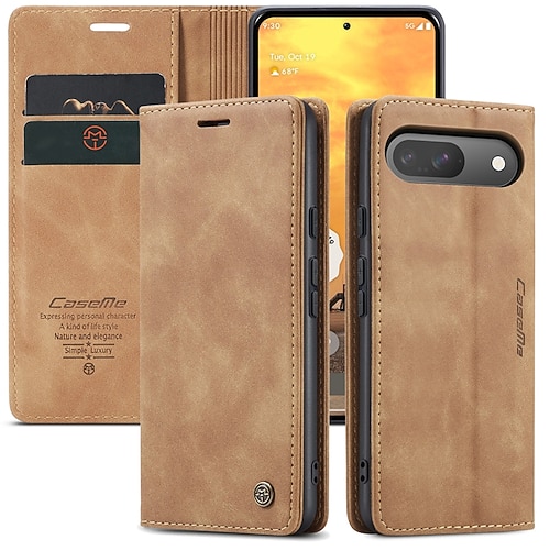 Handy Hülle Handyhüllen Für Google Pixel 9 Pro Pixel 9 Pro XL Pixel 8 Pro Pixel 8 Pixel 9 Pixel 7 Pixel 7 Pro Pixel 6 Pixel 6 Pro Flip-Cover mit Halterung Magnetisch Kartenschlitz Retro TPU PU-Leder