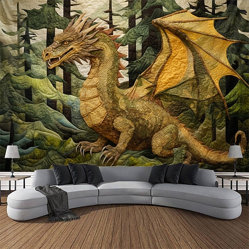 Drachen-Lesebuch-Hängeteppich, Wandkunst, großer Wandteppich, Wanddekoration, Fotografie, Hintergrund, Decke, Vorhang, Zuhause, Schlafzimmer, Wohnzimmer, Dekoration Image