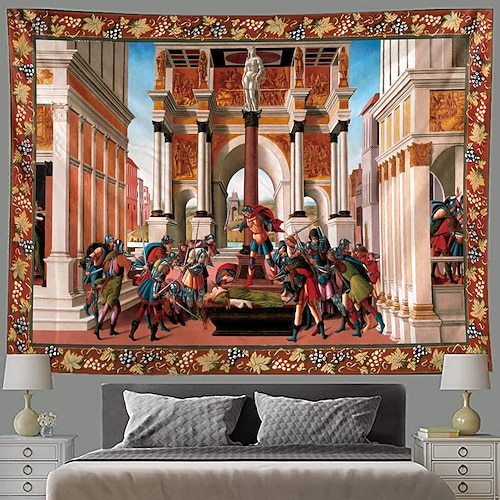 Sandro Botticelli hängender Wandteppich, Wandkunst, großer Wandteppich, Wanddekoration, Fotografie, Hintergrund, Decke, Vorhang, Zuhause, Schlafzimmer, Wohnzimmer, Dekoration Image