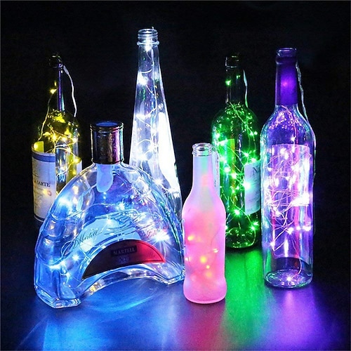 10 stücke bar led wein flasche kork 3m string lichter weihnachten dekoration led lampe fee lichter urlaub kupfer draht lichter string Image