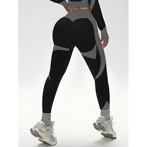 Per donna Pantaloni da yoga Leggings da yoga Vita Alta Pilates Allenamento in Palestra Allenamento Collant Blocco di colori Nero Rosa Verde militare Autunno Gli sport Abbigliamento sportivo