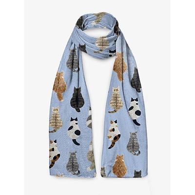 sciarpa beige con motivo a gatto carino da donna – accessorio invernale comodo ed elegante