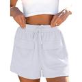 Per donna Normale Pantaloncini Pantaloni da pista Informale Breve Vita normale Tinta unica A cordoncino comodo Asciugatura rapida Traspirabilità Media elasticità Sportivo Giornaliero Nero Bianco Verde