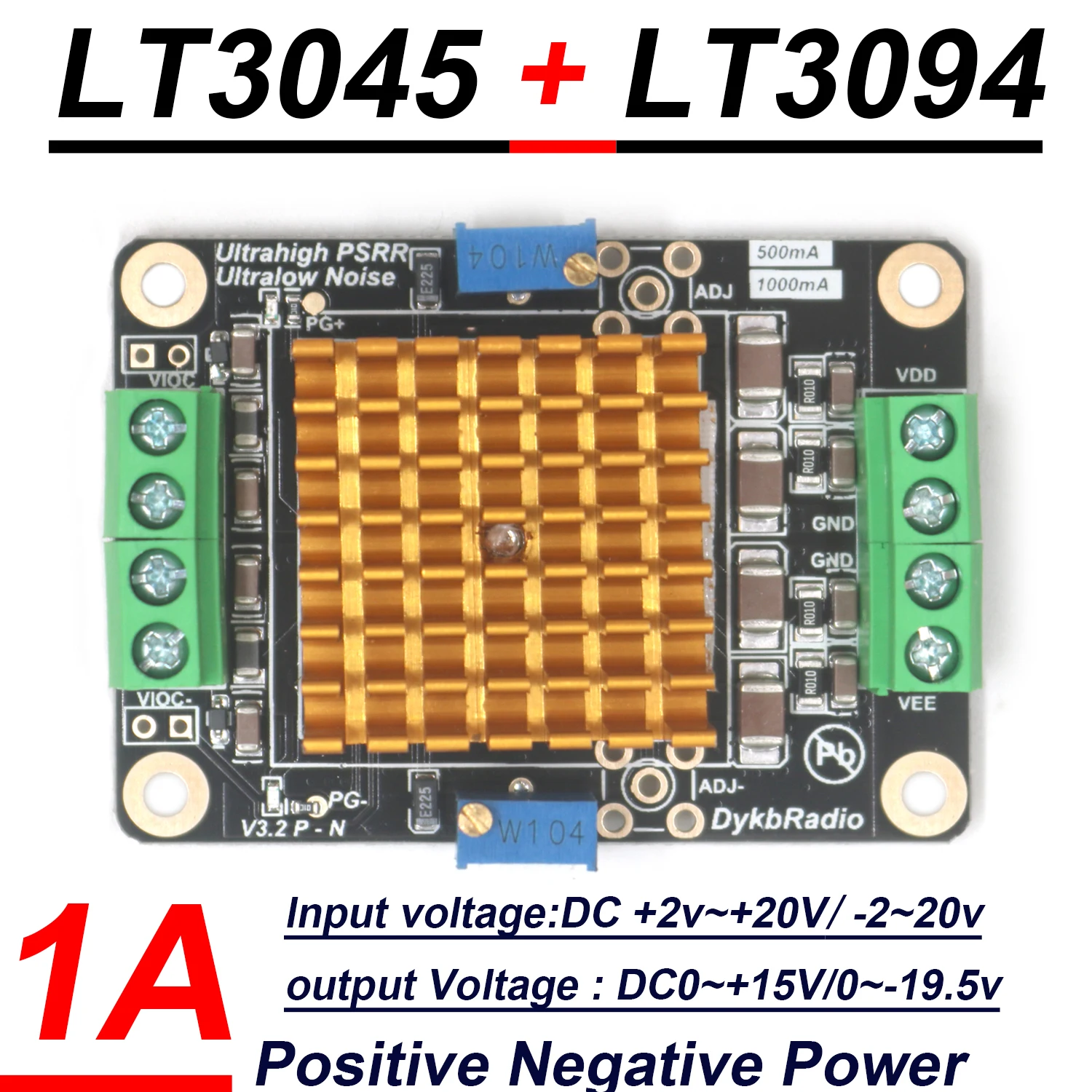 Lt3045 + lt3094 Leistung positive negative Spannung DC-DC rausch armer HF-Linear regler Leistung 3V 5V 12V 15V f/Audio-Radio verstärker Image