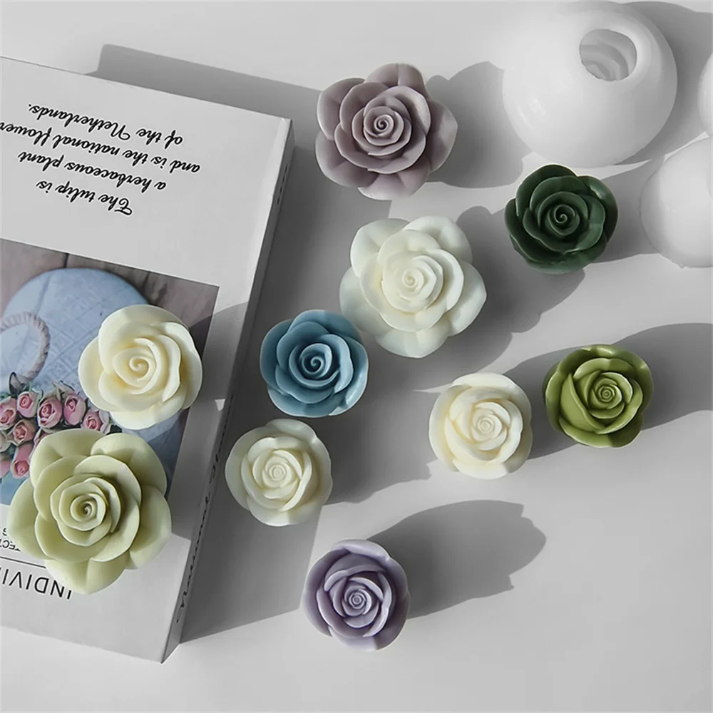 Rose Blume Kerze Silikon form Aroma therapie Seife Harz Gips Valentinstag für DIY Handwerk handgemachte Kerze Herstellung Werkzeuge 3d Image