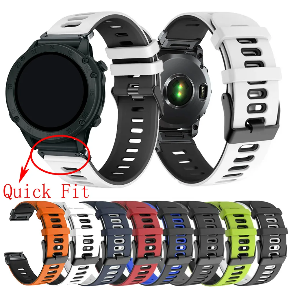 Quick fit 26mm 22mm breites Armband für Garmin Approach S70 S62 Vorläufer 965 955 Epix Pro 2 47mm Smartwatch Band Silikon armband Image