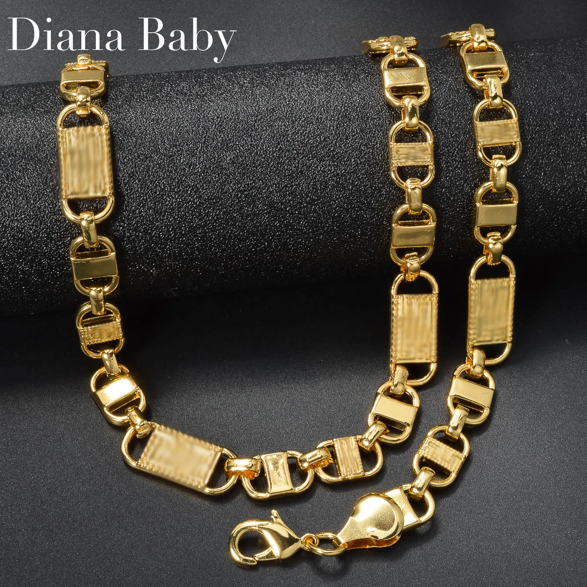Diana Baby Klassische Schmuck Sets Kubanische Halskette Männer Armband Frauen Gold Farbe Ketten Links Männlich Weiblich Party Geschenk für Freunde Image
