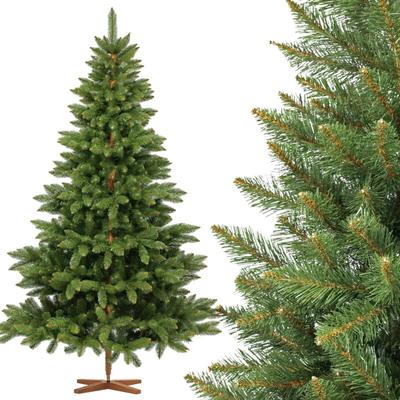 Fairytrees - Weihnachtsbaum künstlich 220cm nordmanntanne mit Christbaum Holzständer testsieger Image