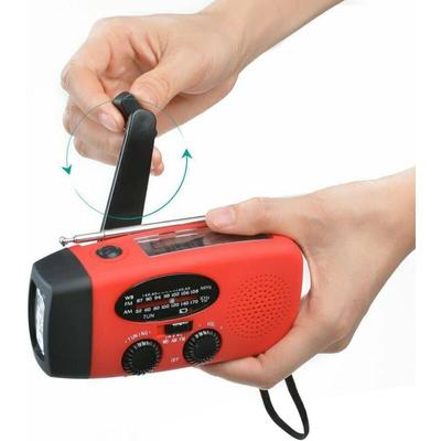 Aougo - Tragbares Solarradio, selbstbetriebenes AM/FM/NOAA-Radio mit Handkurbel, Image