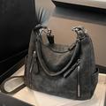 TEMU Sac à Épaule pour Femme d'Inspiration Vintage avec Plusieurs Compartiments à Fermeture Éclair, Bandoulière Détachable & Confort Rembourré – Sac à Main en Cuir Synthétique /Noir Élégant pour un