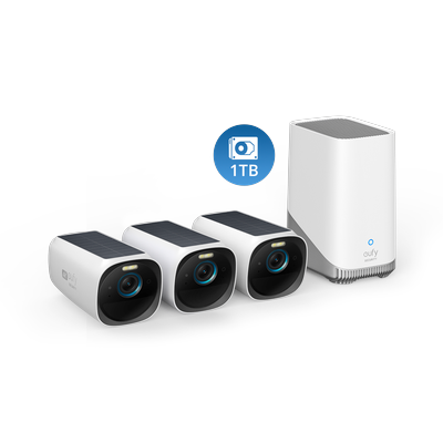eufyCam S330 (eufyCam 3) 3-Cam Kit + 1 TB Hard Drive
