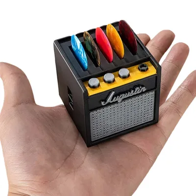 Plectrum Holder Amp Speaker Guitar Pick Holder Box Organizer Retro Guitar Amp Model for Bass