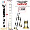 Echelle-escbeau télescopique 5m/2m50 Woerther avec barre stabilisatrice - Charge maximal 150Kg