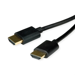 ROLINE HDMI High Speed Kabel mit Ethernet, Slim, ST-ST, schwarz, 1,5 m Image
