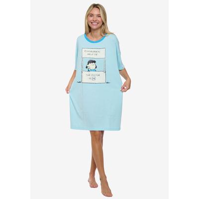 Plus Size Women's Women's Peanuts Lucy The Doctor Dorm Sleep Shirt One Size Blue by Peanuts in Blue (Size ONE SIZE)