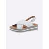 Sandalette HEINE, Damen, Gr. 39, weiß, Leder, Glattleder, modisch, Schuhe