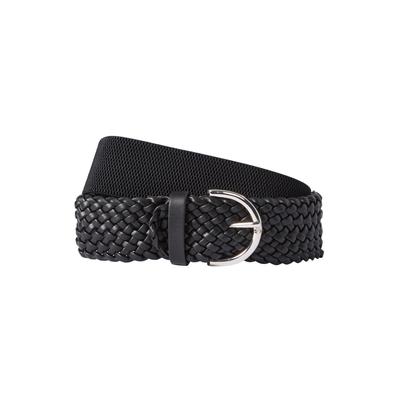 Women's Woven Stretch Belt by Accessories For All in Black (Size L)