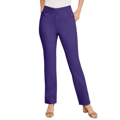 Plus Size Women's Comfort Waist Stretch Denim Straight Leg Jean by Jessica London in Midnight Violet (Size 26) Pull On Stretch Denim