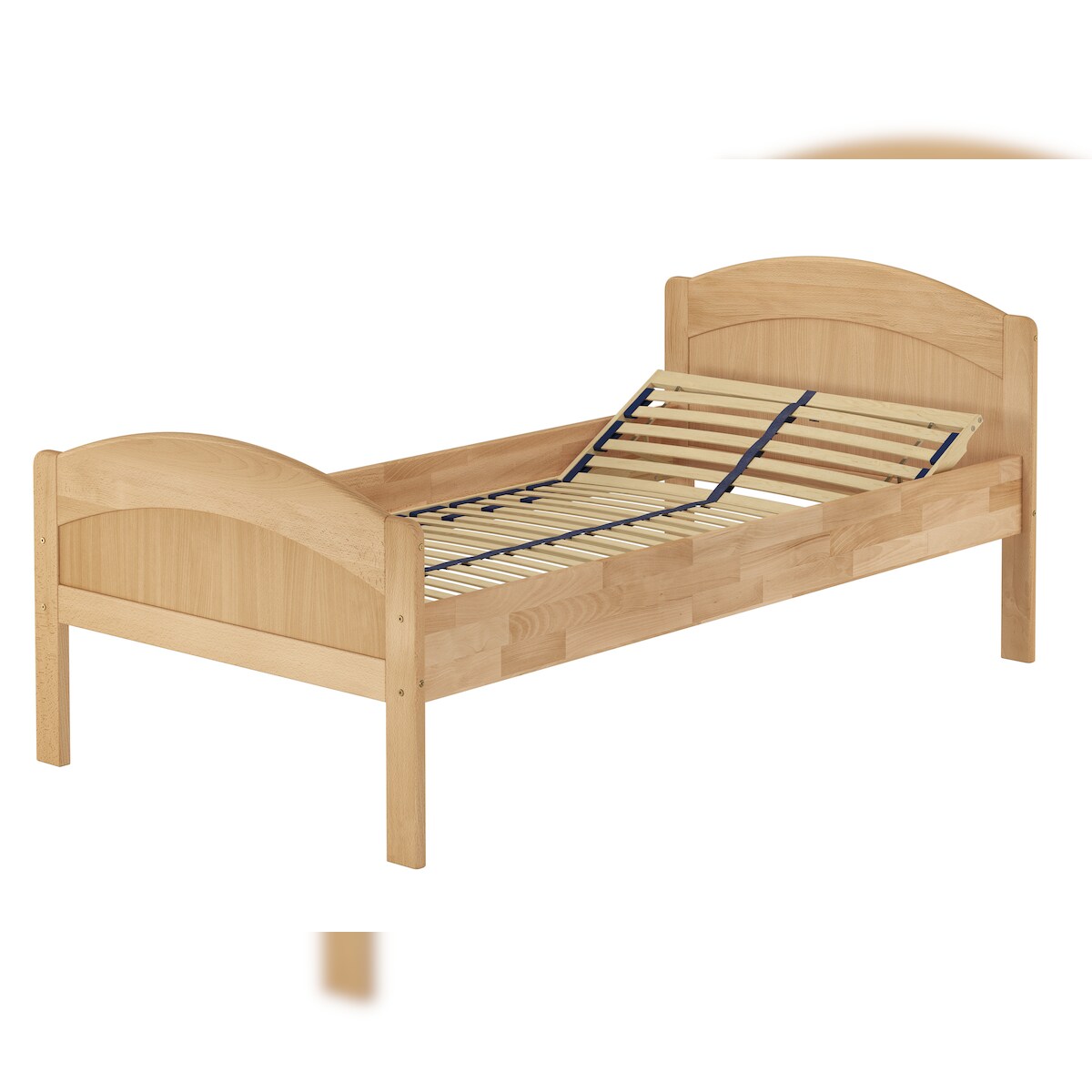 Erst-Holz Hohes Massivholzbett in Überlänge 100x220 Buche natur Zubehör wählbar V-60.75-10-220 Federholzrahmen inkl. Image