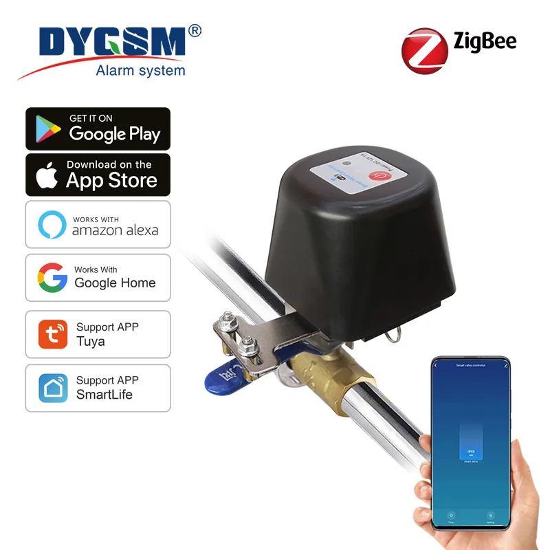 Tuya ZigBee Wasser ventil Gas abschaltung Controller Unterstützung Alexa Google Assistant Smart Wireless Control Smart Life App Image