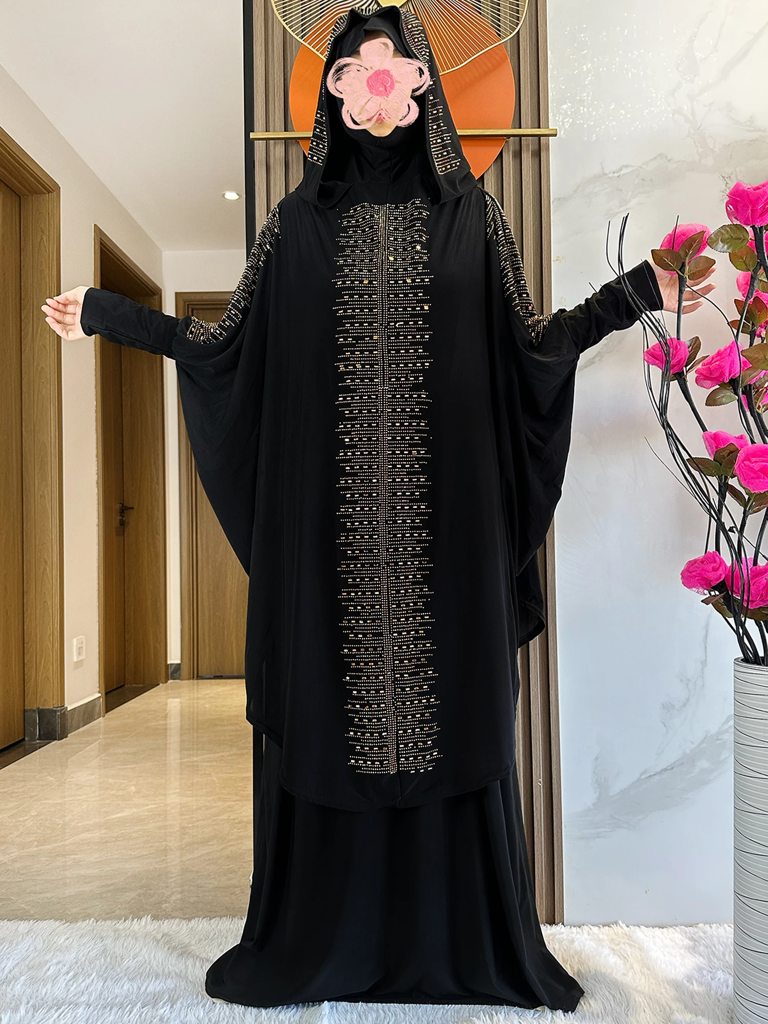 Muslimische Sets Solide Jilbab Gebet Muslim Abaya Frauen Gebet Kleidungsstück Kleid 2 Stück Hijab Lange Khimar Rock Sets Islamischen Ramadan Image