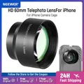 NEEWER Teleobiettivo HD da 60 mm Ingrandimento 2X per iPhone 15 pro Max/Samsung/Xiaomi Custodia per gabbia per telefono con adattatore per obiettivo da 17 mm