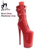 Sexy Knight Weibliche 26/10 Zoll High Heel Schnalle Einstellung Plattform Stiefeletten für Frauen Schuhe Schwarz Streifen Pole dance Stiefel