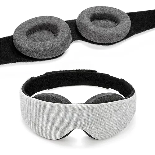 3D-Schlafmaske für Damen und Herren, Augenmaske zum Schlafen, Augenabdeckung, Verdunkelungsmasken, gewichtete Isomatte, schwarze Augenbinde, Reisen