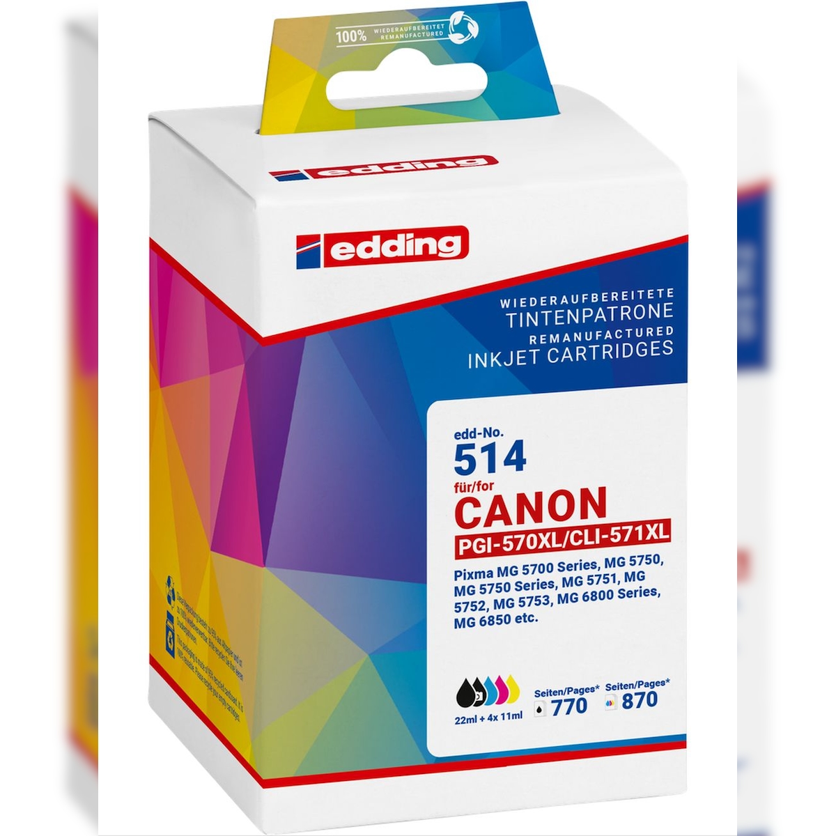 edding Druckerpatronen Multipack ersetzt Canon No. 570XL+571XL BK/C/M/Y Image