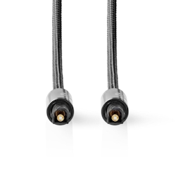 Nedis Optisches Audiokabel - Toslink Stecker - Toslink Stecker - 1.00 m - Rund - Baumwolle - Gun Metal Grau - Verpackung mit Sichtfenster Image