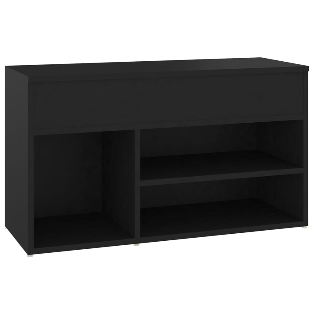 vidaXL Schuhbank Schwarz 80x30x45 cm Holzwerkstoff Image