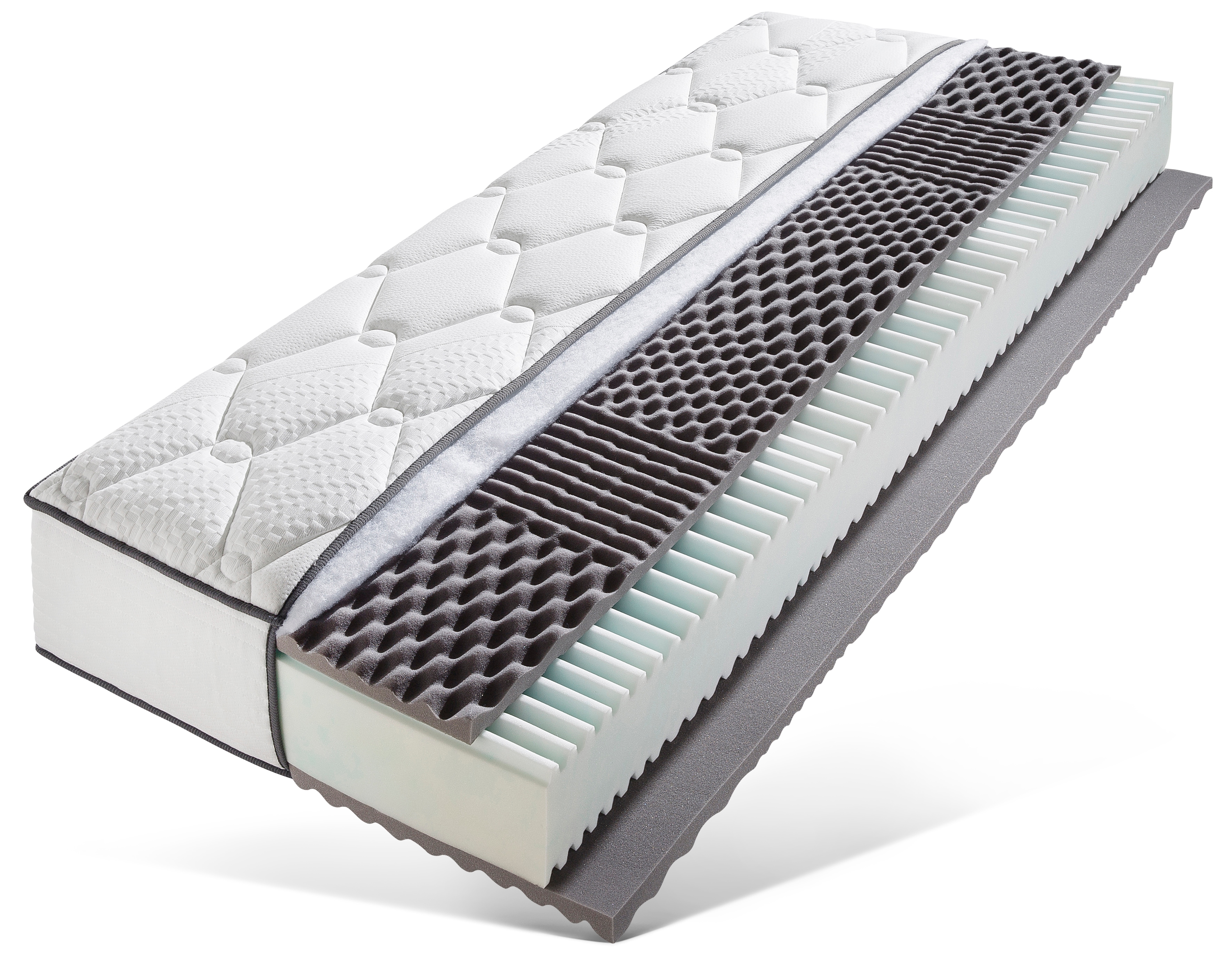 Komfortschaummatratze BRECKLE "Double Comfort", weiß, B:140cm H:30cm L:200cm, Bezug: 80% Polyester, 20% Viskose. Steppfüllung: 100% Polyester, Matratzen, formstabile Matratze in 90x200, 140x200 cm und weiteren Größen